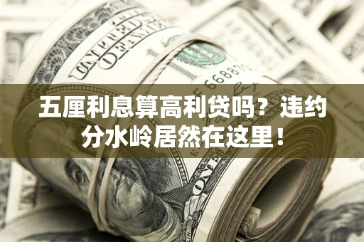 济南五厘利息算高利贷吗？违约分水岭居然在这里！